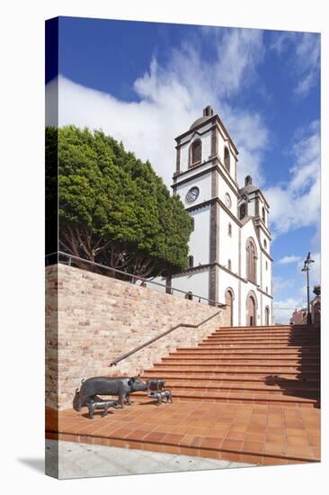 Sculpture of Pigs, Iglesia De La Candelaria Church at the Plaza Candelaria, Ingenio-Markus Lange-Stretched Canvas