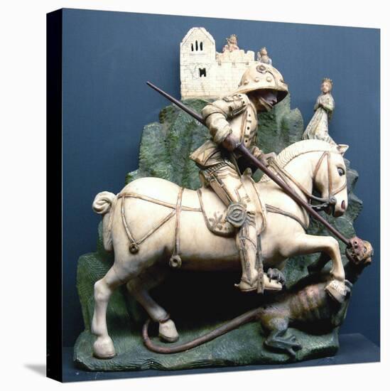 Sculpture of Saint George Slaying the Dragon-null-Stretched Canvas