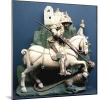 Sculpture of Saint George Slaying the Dragon-null-Mounted Photographic Print