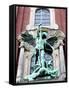 Sculpture of the Archangel Michael Defeating Satan, St Michael's Church, Hamburg, Germany-Miva Stock-Framed Stretched Canvas