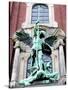 Sculpture of the Archangel Michael Defeating Satan, St Michael's Church, Hamburg, Germany-Miva Stock-Stretched Canvas
