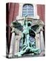 Sculpture of the Archangel Michael Defeating Satan, St Michael's Church, Hamburg, Germany-Miva Stock-Stretched Canvas