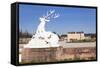 Sculpture of the Deer, Schloss Schwetzingen Palace, Palace Gardens-Markus Lange-Framed Stretched Canvas