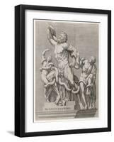 Sculpture of the Laocoon Discovered at Rome in 1506. Thought to Date from the 2nd Century B.C-null-Framed Art Print