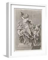 Sculpture of the Laocoon Discovered at Rome in 1506. Thought to Date from the 2nd Century B.C-null-Framed Art Print