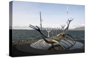 Sculpture of the Sun Voyager, the Harbour, Reykjavik, Iceland, Polar Regions-Ethel Davies-Stretched Canvas