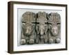 Sculpture of Three Animal Heads-null-Framed Photographic Print