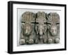 Sculpture of Three Animal Heads-null-Framed Photographic Print