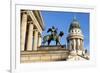 Sculpture of Tieck with the Theatre and Franzosisch (French) Church in the Background-Miles Ertman-Framed Photographic Print