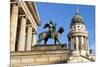 Sculpture of Tieck with the Theatre and Franzosisch (French) Church in the Background-Miles Ertman-Mounted Photographic Print