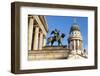 Sculpture of Tieck with the Theatre and Franzosisch (French) Church in the Background-Miles Ertman-Framed Photographic Print