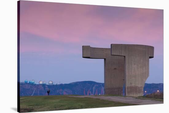 Sculpture on a hill, Elogio Del Horizonte, Cimadevilla, Gijon, Asturias Province, Spain-null-Stretched Canvas