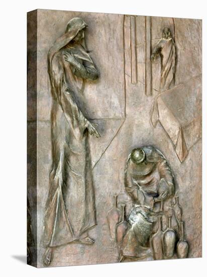 Sculpture on Door Depicting the Miracle of the Wedding at Cana, Annunciation Basilica-Godong-Stretched Canvas