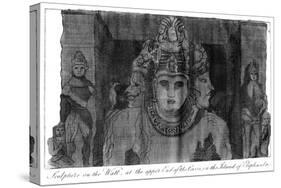 Sculpture on the Wall at the Upper End of the Cave, Island of Elephanta, India, 1799-null-Stretched Canvas