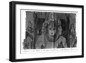 Sculpture on the Wall at the Upper End of the Cave, Island of Elephanta, India, 1799-null-Framed Giclee Print