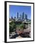 Sculpture on Yarra River Embankment and City Skyline, Melbourne, Victoria, Australia, Pacific-Hans Peter Merten-Framed Photographic Print