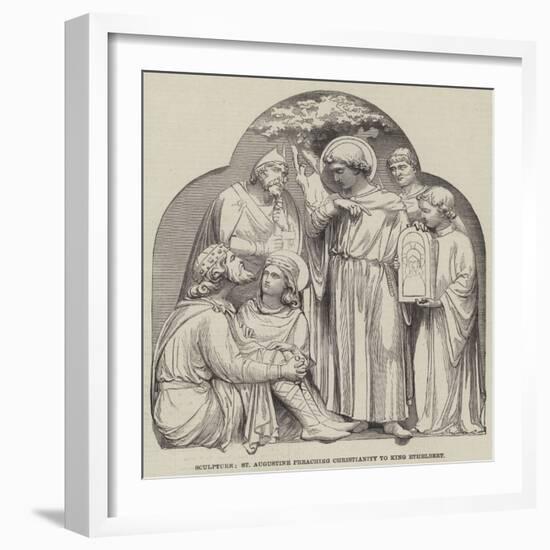 Sculpture, St Augustine Preaching Christianity to King Ethelbert-null-Framed Giclee Print