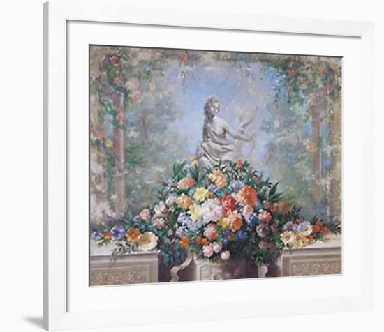 Sculpture with Flowers-Joaquin Moragues-Framed Art Print