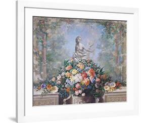 Sculpture with Flowers-Joaquin Moragues-Framed Art Print