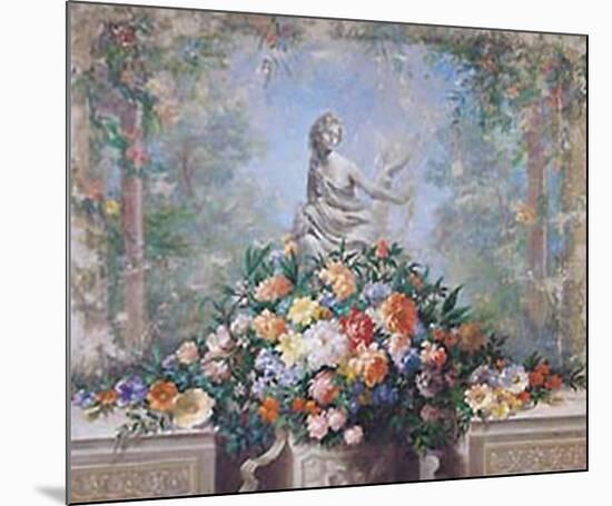 Sculpture with Flowers-Joaquin Moragues-Mounted Art Print