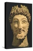 Sculpture with Polychrome Traces Depicting the Head with a Laurel Wreath of an Aphrodite Priest-null-Stretched Canvas