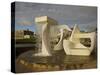 Sculpture with Water Fall on the Edge of Frank Kitts Park, Wellington, North Island, New Zealand-Don Smith-Stretched Canvas