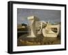 Sculpture with Water Fall on the Edge of Frank Kitts Park, Wellington, North Island, New Zealand-Don Smith-Framed Photographic Print