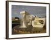 Sculpture with Water Fall on the Edge of Frank Kitts Park, Wellington, North Island, New Zealand-Don Smith-Framed Photographic Print