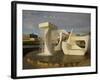 Sculpture with Water Fall on the Edge of Frank Kitts Park, Wellington, North Island, New Zealand-Don Smith-Framed Photographic Print