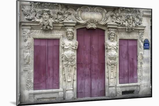 Sculptured Facade In Le Marais-Cora Niele-Mounted Giclee Print