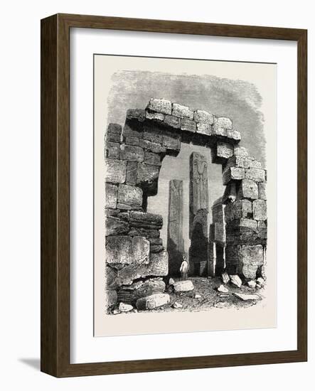 Sculptured Pillar from the Temple of Karnak, Egypt, 1879-null-Framed Giclee Print