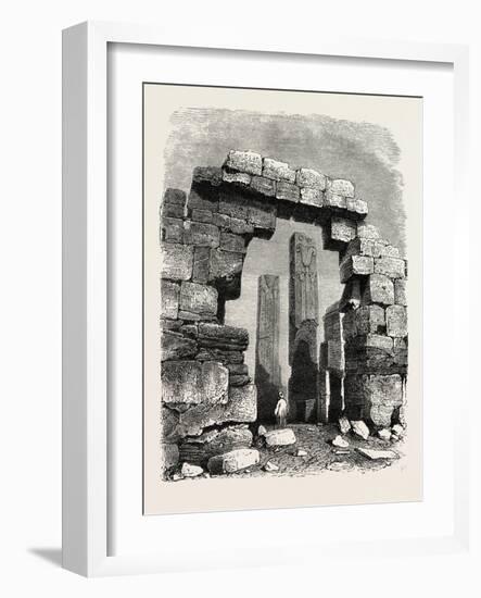 Sculptured Pillar from the Temple of Karnak, Egypt, 1879-null-Framed Giclee Print