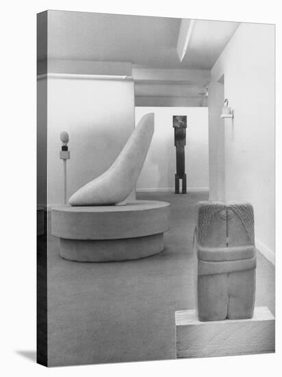 Sculptures by Brancusi on Exhibit at the Guggenheim Museum-Nina Leen-Stretched Canvas