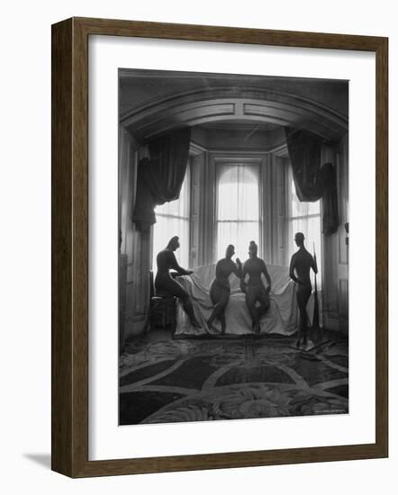 Sculptures by Elie Nadelman Standing Around the Parlor of the Deceased Artist's Home-W^ Eugene Smith-Framed Photographic Print