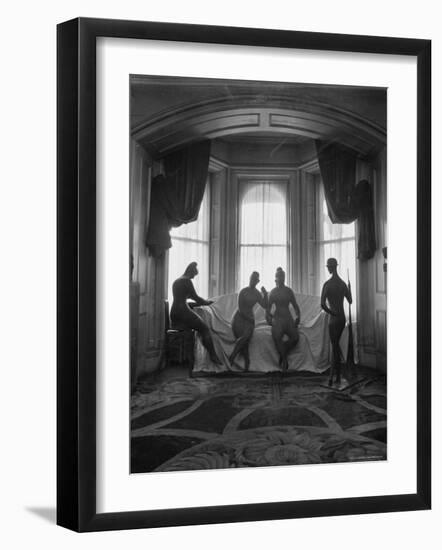 Sculptures by Elie Nadelman Standing Around the Parlor of the Deceased Artist's Home-W^ Eugene Smith-Framed Photographic Print