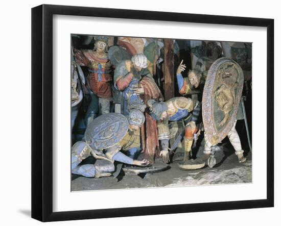 Sculptures of Soldiers, Detail from Crucifixion-Gaudenzio Ferrari-Framed Giclee Print