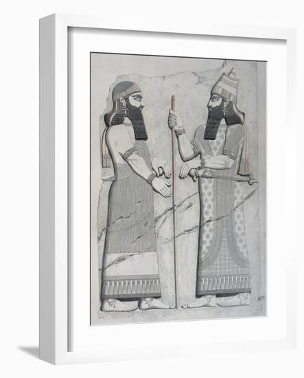 Sculptures on Facade of Imperial Palace of Nineveh, 1849-Eugene Flandin-Framed Giclee Print