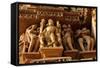 Sculptures on Jain Temple, Khajuraho, UNESCO World Heritage Site, Madhya Pradesh, India, Asia-Bhaskar Krishnamurthy-Framed Stretched Canvas