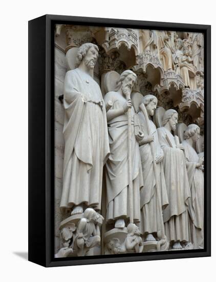 Sculptures on Notre-Dame, Paris, France-Lisa S. Engelbrecht-Framed Stretched Canvas