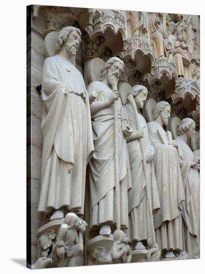 Sculptures on Notre-Dame, Paris, France-Lisa S. Engelbrecht-Stretched Canvas