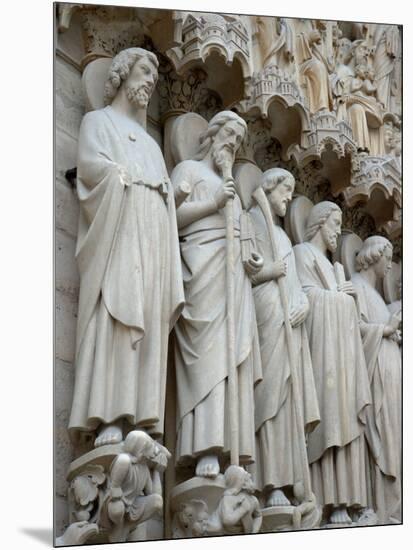 Sculptures on Notre-Dame, Paris, France-Lisa S. Engelbrecht-Mounted Photographic Print