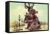 Sculptures On Pont Alexandre III-Cora Niele-Framed Stretched Canvas