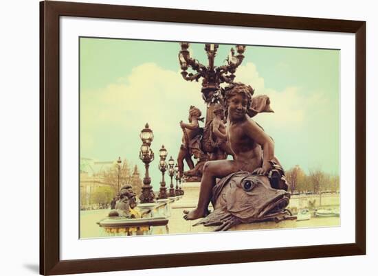 Sculptures On Pont Alexandre III-Cora Niele-Framed Giclee Print