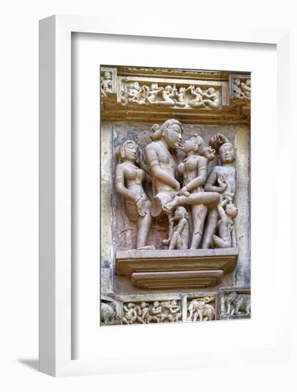 Sculptures on the walls of Lakshmana Temple, Khajuraho Group of Monuments, India-G&M Therin-Weise-Framed Photographic Print