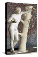 Sculpure of Apollo Sauroctone (Apollo the lizard-slayer).  Artist: Praxiteles-Praxiteles-Stretched Canvas