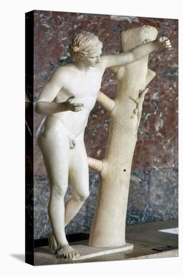 Sculpure of Apollo Sauroctone (Apollo the lizard-slayer).  Artist: Praxiteles-Praxiteles-Stretched Canvas