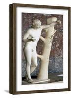 Sculpure of Apollo Sauroctone (Apollo the lizard-slayer).  Artist: Praxiteles-Praxiteles-Framed Giclee Print