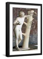 Sculpure of Apollo Sauroctone (Apollo the lizard-slayer).  Artist: Praxiteles-Praxiteles-Framed Giclee Print