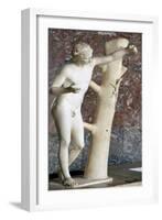 Sculpure of Apollo Sauroctone (Apollo the lizard-slayer).  Artist: Praxiteles-Praxiteles-Framed Giclee Print