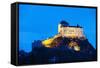 Scuol Castle (Schloss Tarasp), Scuol-Tarasp, Graubunden, Swiss Alps, Switzerland, Europe-Christian Kober-Framed Stretched Canvas